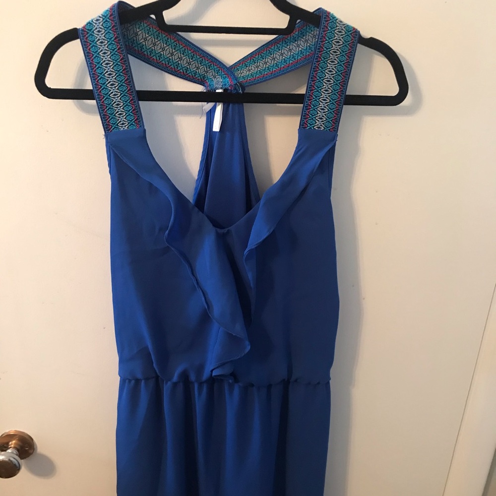 Blue XXL cross-strapped dress